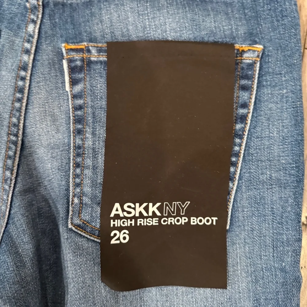 Women's ASKK NY High Rise Crop Boot Jeans, Size 26, Blue